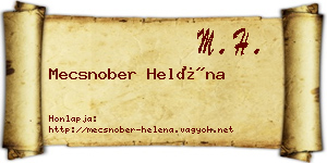 Mecsnober Heléna névjegykártya